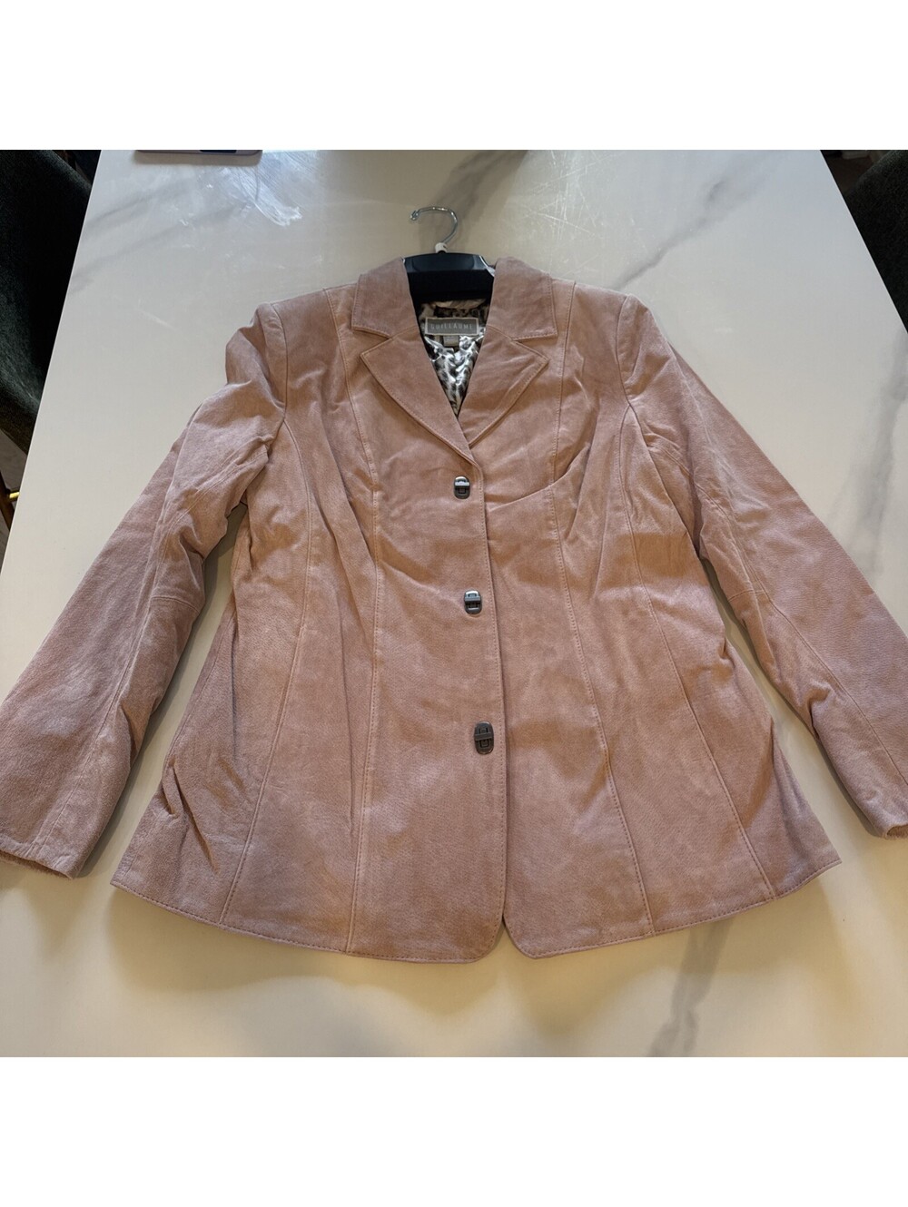 New Without Tags - Ladies Pink Guillaume Leather Suede Jacket - Medium